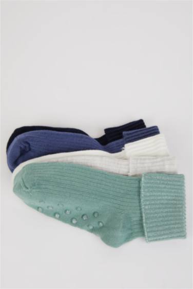 Erkek Bebek Dikişsiz 5'li Pamuklu Uzun Çorap