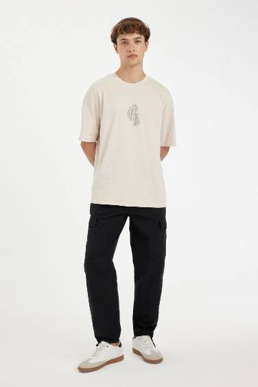 %100 Pamuk Yazlık Pantolon Wide Leg Bol Rahat Kesim Kargo Cepli Paraşüt Geniş Bol Paça