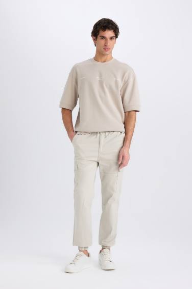 Regular Gabardin Jogger Pantolon Kargo Cepli Beli Paçası Lastikli