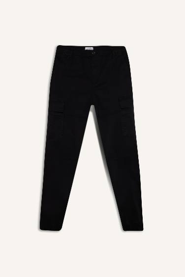 Regular Fit Pocket Elastic Waist Leg Cargo Joggers