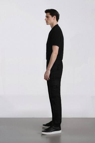 Regular Gabardin Jogger Pantolon Kargo Cepli Beli Paçası Lastikli