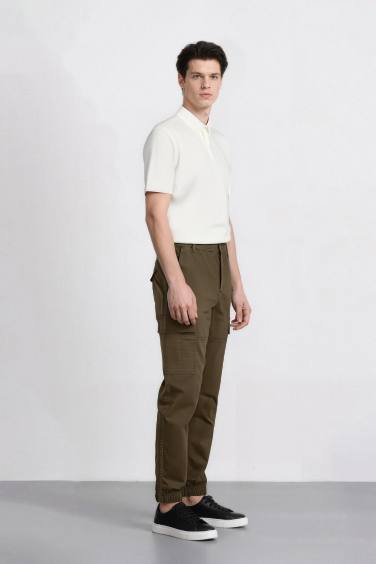 Regular Gabardin Jogger Pantolon Kargo Cepli Beli Paçası Lastikli