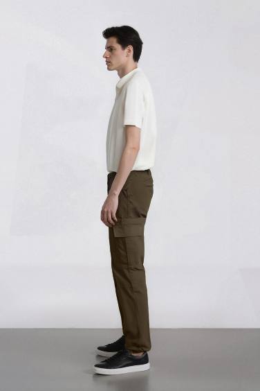 Regular Gabardin Jogger Pantolon Kargo Cepli Beli Paçası Lastikli