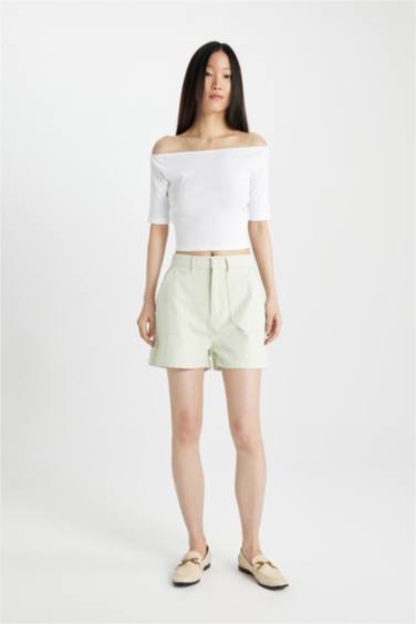 Slim Fit Off Shoulder Camisole Short Sleeve T-Shirt