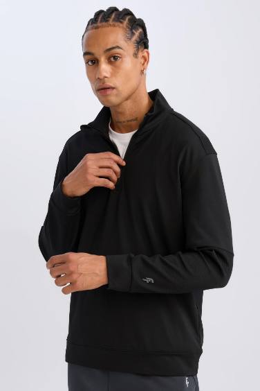 DeFactoFit Standard Fit Stand Collar Sports Sweatshirt