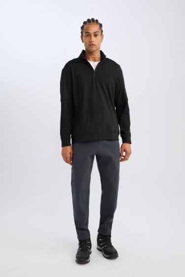 DeFactoFit Standard Fit Stand Collar Sports Sweatshirt