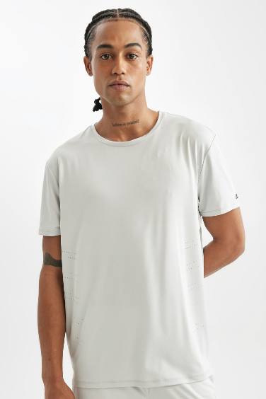 DeFactoFit Standard Fit Crew Neck Sports T-Shirt