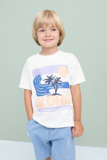 Baby Boy Regular Fit Palm Tree Patterned T-Shirt