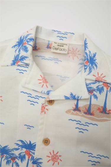 قميص بيبي اولادي نص كم تويل قصة عادية بياقة عالية