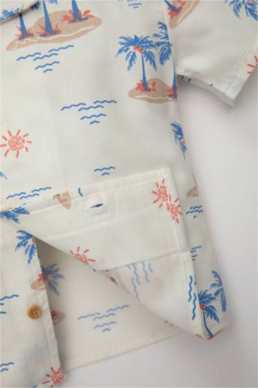 قميص بيبي اولادي نص كم تويل قصة عادية بياقة عالية