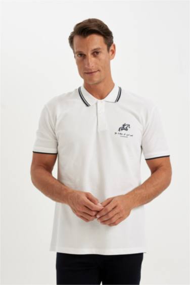 New Regular Fit Short Sleeve Pique Polo T-Shirt