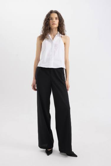 قميص بوبلين سليم فيت بدون كم