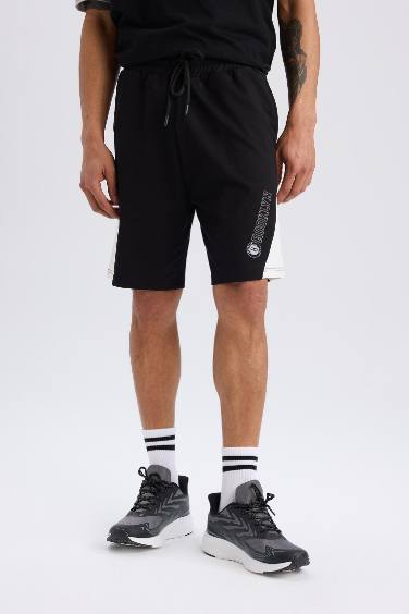 DeFactoFit NBA Brooklyn Nets Tied Waist Pocketed Shorts