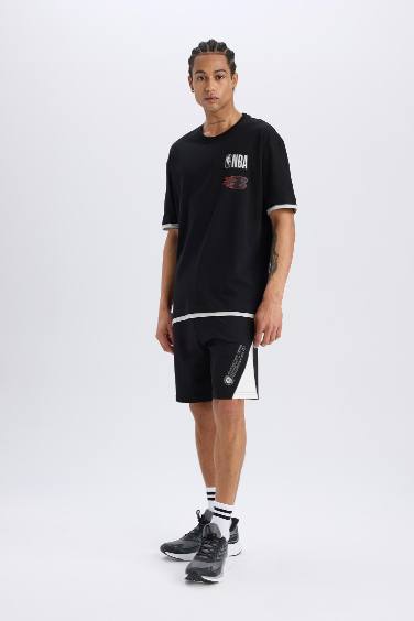DeFactoFit NBA Brooklyn Nets Tied Waist Pocketed Shorts