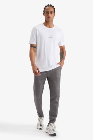 DeFactoFit, стандартный крой, мягкое прикосновение, круглый вырез с принтом, короткий рукав футболка