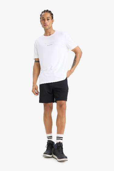 DeFactoFit Standard Fit Crew Neck Printed Sports T-Shirt