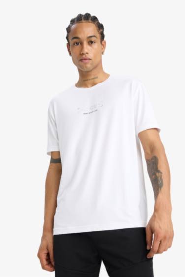 DeFactoFit Standard Fit Crew Neck Printed Sports T-Shirt