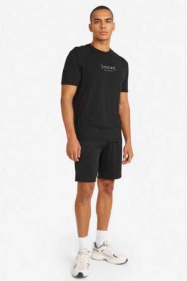 تيشيرت نص ردن مطبوع قصة عادية بياخة مستديرة من DeFactoFit