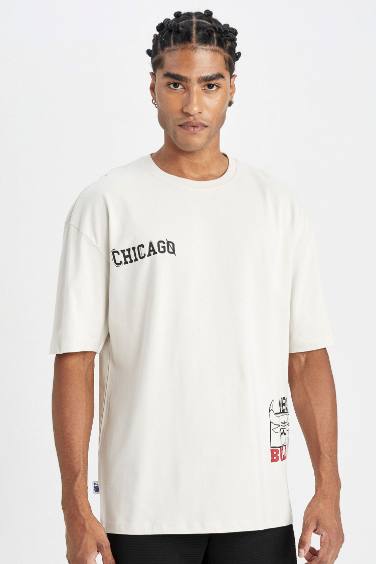 T-Shirt Oversize à Col Rond Chicago Bulls de defacto fit