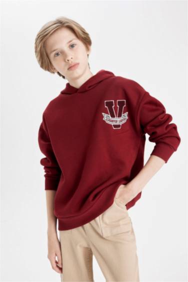 Свитшот оверсайз с капюшоном для мальчиков, Школьная коллекция