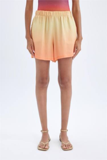 High Waist Cropped Satin Shorts