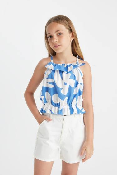 Blouse à Bretelles à Motif pour Fille