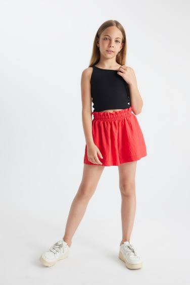 Short en Tissu Sweat Fin pour Fille