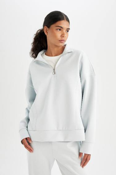 DeFactoFit Oversize Fit Scuba Fabric Sports Sweatshirt