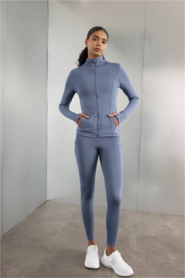 DeFactoFit Slim Fit Zippered Cardigan