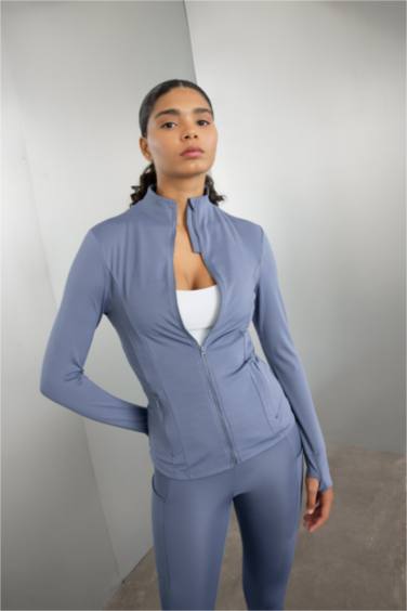 DeFactoFit Slim Fit Zippered Cardigan