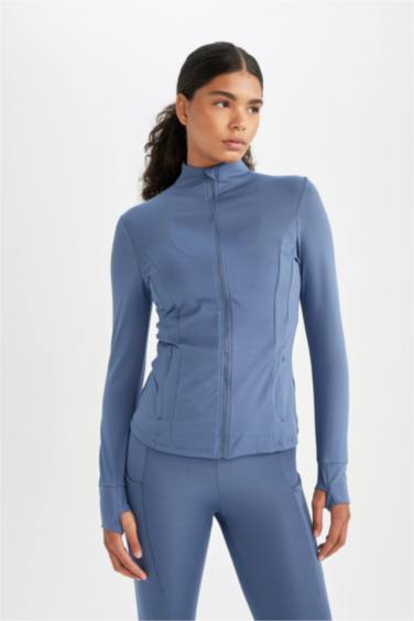 DeFactoFit Slim Fit Zippered Cardigan