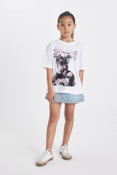 Girl Billie Eilish Relax Fit Crew Neck Short Sleeve T-Shirt