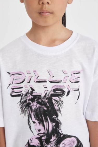 Girl Billie Eilish Relax Fit Crew Neck Short Sleeve T-Shirt