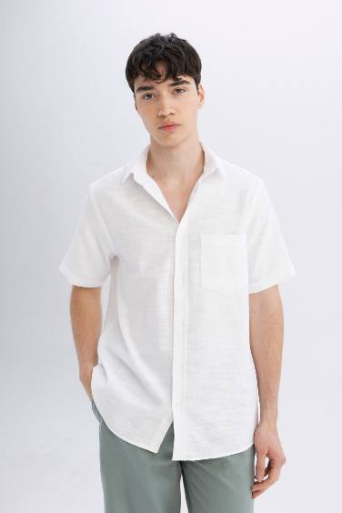 Regular Fit Textured Short Sleeve Shirt