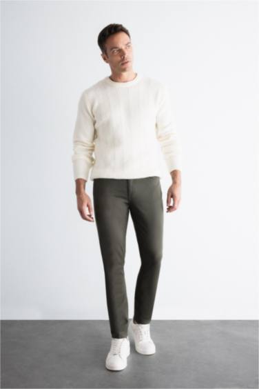 بنطلون قطن تشينو برجل ضيقة