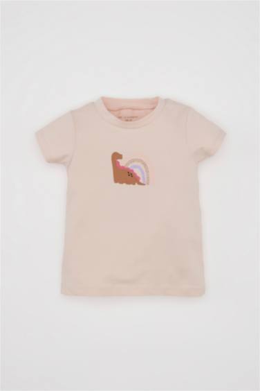 Baby Girl Dinosaur Printed T-Shirt Salopet 2 Piece Set