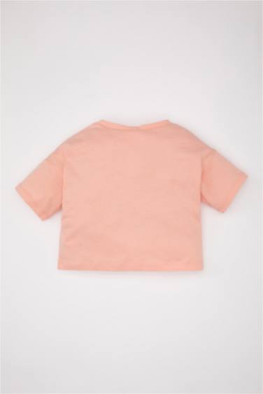 Baby Girl Regular Fit Crew Neck Slogan Printed T-Shirt