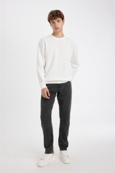 Regular Tapered Fit Denim Trousers