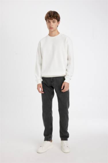 Regular Tapered Fit Denim Trousers