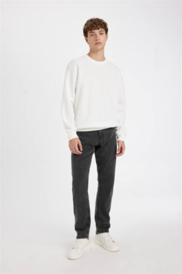 Regular Tapered Fit Denim Trousers