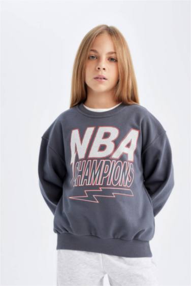 Қыздарға NBA үлкен пішім дөңгелек жаға Свитер