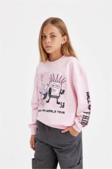 Girl SpongeBob Relax Fit Crew Neck Sweatshirt