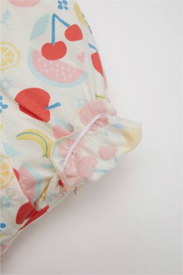 Baby Girl Newborn Patterned Cotton 2 Piece Sleeveless Jumpsuit