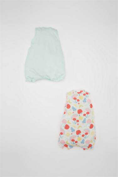 Baby Girl Newborn Patterned Cotton 2 Piece Sleeveless Jumpsuit