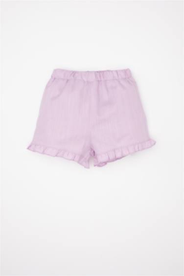 Baby Girl Flared Poplin Sleeveless Ruffle Blouse Shorts 2 Piece Set