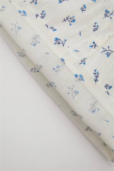 سيت بناتي شورت وبلوزة فلورال بياخة مستديرة - قطعتين