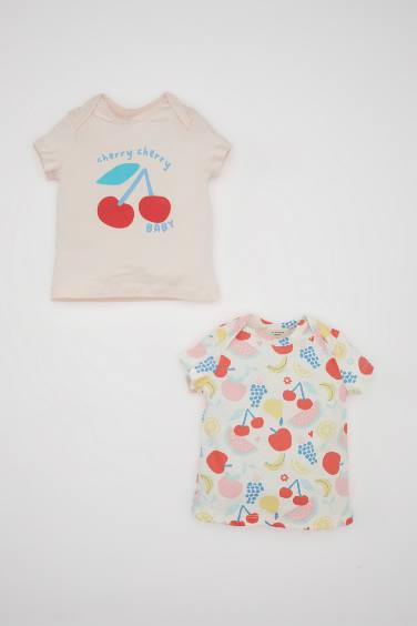 Baby Girl Newborn Fruit Cotton 2 Piece Snap T-Shirt