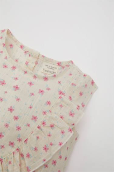 Baby Girl Floral Poplin Blouse Shorts 2 Piece Set