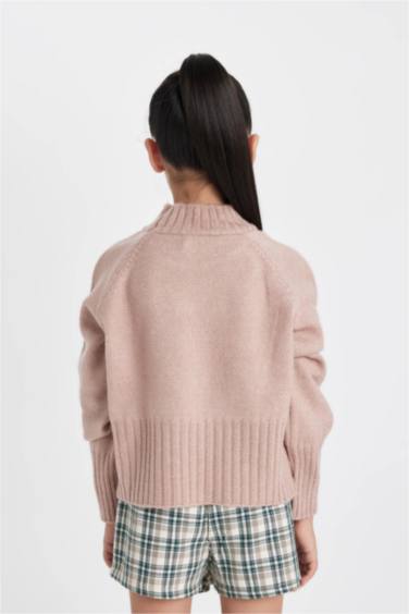 Pull Beige en tricot à col rond Coupe standard pour Fille