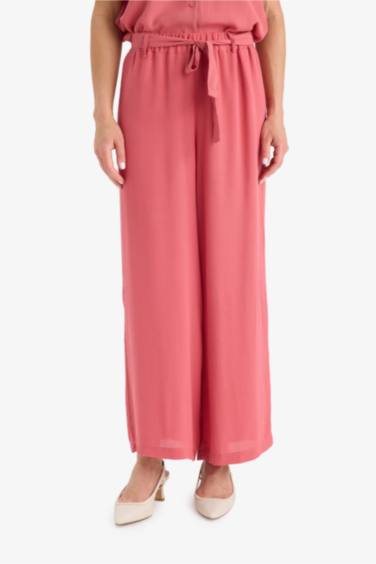 Culotte Wide Leg Crinkle Viscose Capri Pants